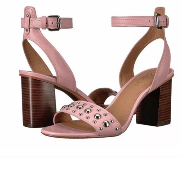 Coach Pink Paige Studded Sandal Heel size 7 - NWOT - Picture 1 of 15